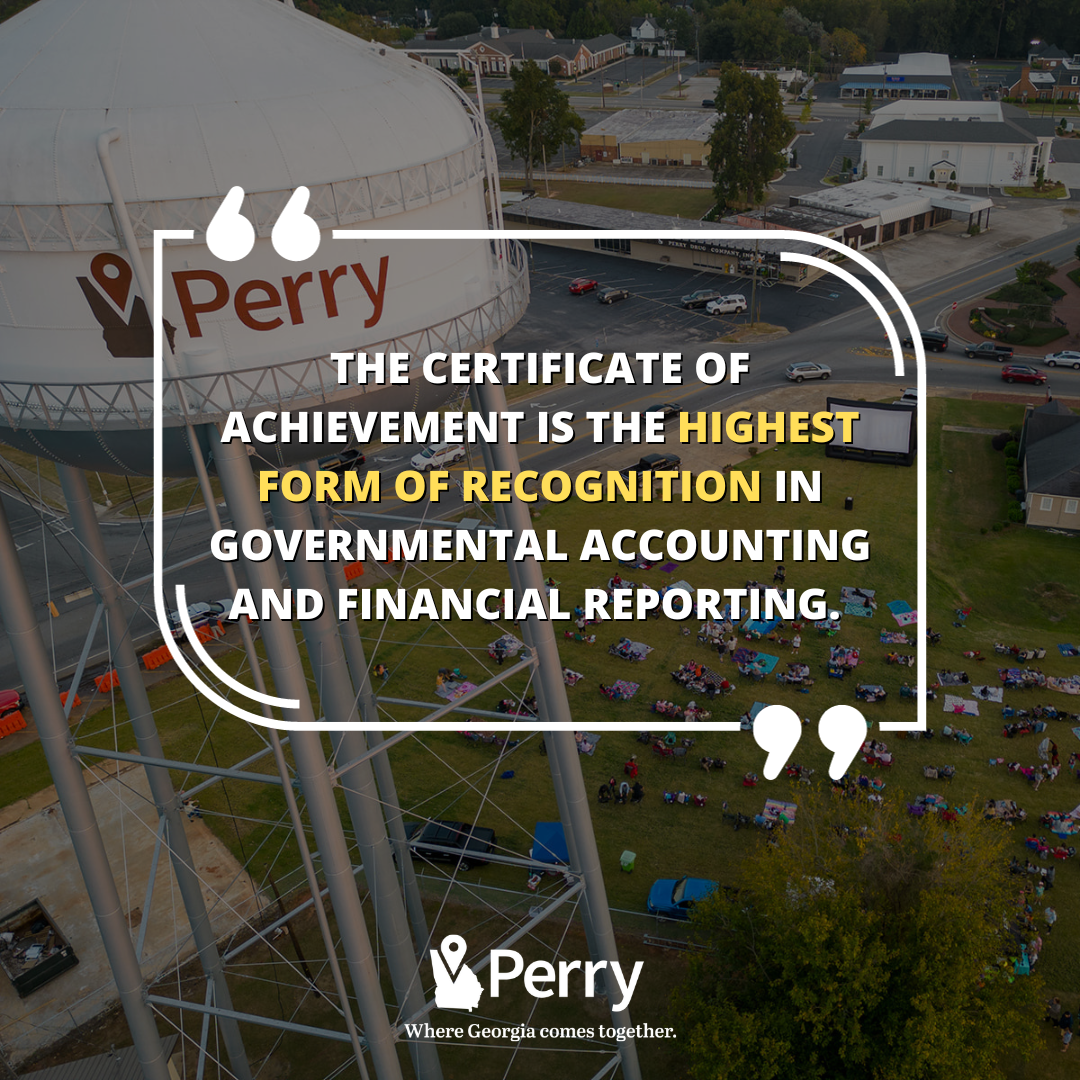 Photo for City of Perry Awarded Excellence in Financial Reporting