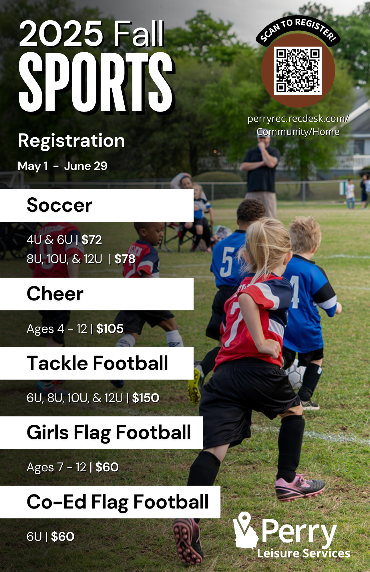 Photo for Registration for Perry Leisure Services 2025 Fall Sports Now Open